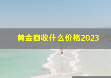 黄金回收什么价格2023