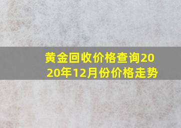 黄金回收价格查询2020年12月份价格走势