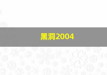 黑洞2004