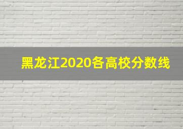 黑龙江2020各高校分数线