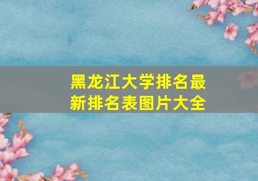 黑龙江大学排名最新排名表图片大全