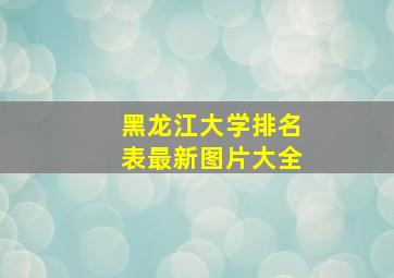 黑龙江大学排名表最新图片大全