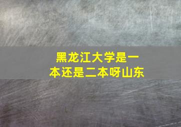 黑龙江大学是一本还是二本呀山东