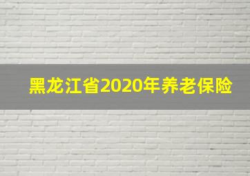 黑龙江省2020年养老保险