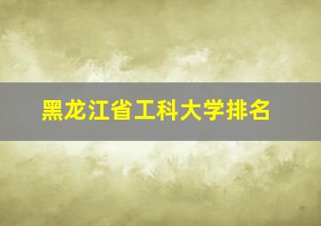 黑龙江省工科大学排名