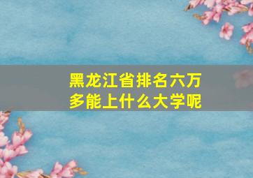 黑龙江省排名六万多能上什么大学呢