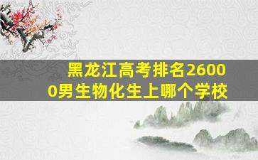 黑龙江高考排名26000男生物化生上哪个学校