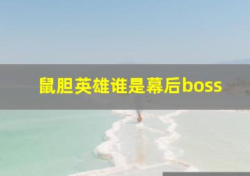 鼠胆英雄谁是幕后boss