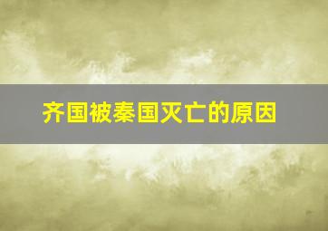 齐国被秦国灭亡的原因