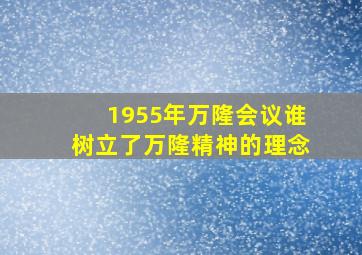 1955年万隆会议谁树立了万隆精神的理念