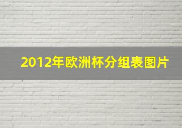 2012年欧洲杯分组表图片