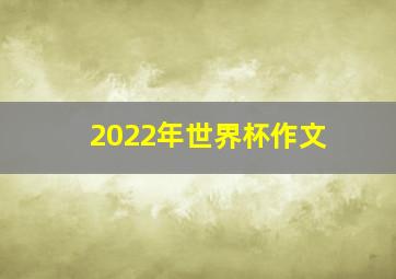 2022年世界杯作文