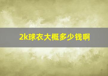 2k球衣大概多少钱啊