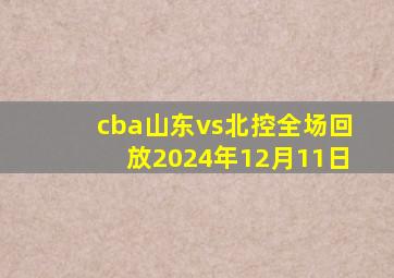 cba山东vs北控全场回放2024年12月11日