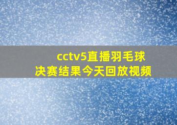 cctv5直播羽毛球决赛结果今天回放视频