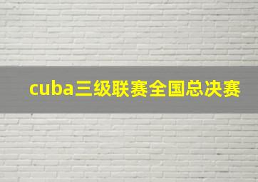 cuba三级联赛全国总决赛