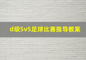 d级5v5足球比赛指导教案