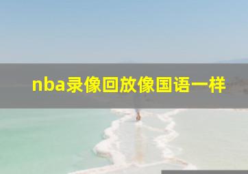 nba录像回放像国语一样