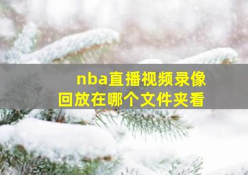 nba直播视频录像回放在哪个文件夹看