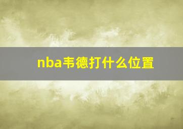 nba韦德打什么位置