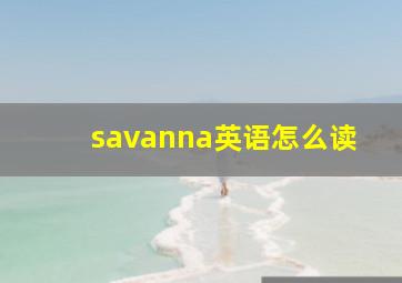 savanna英语怎么读