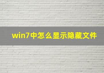 win7中怎么显示隐藏文件