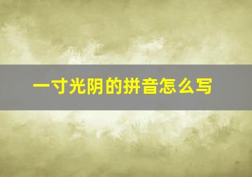 一寸光阴的拼音怎么写