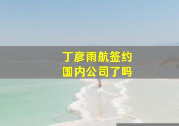 丁彦雨航签约国内公司了吗