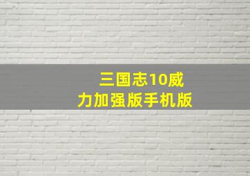 三国志10威力加强版手机版