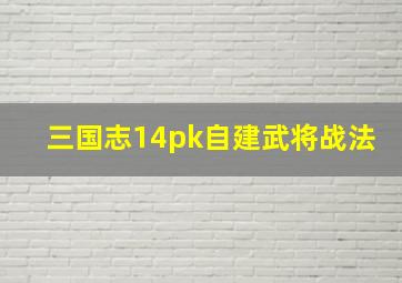 三国志14pk自建武将战法