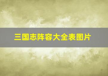 三国志阵容大全表图片