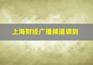 上海财经广播频道调到