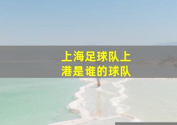 上海足球队上港是谁的球队