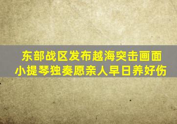 东部战区发布越海突击画面小提琴独奏愿亲人早日养好伤