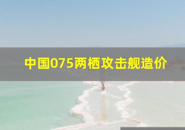 中国075两栖攻击舰造价