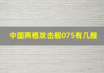 中国两栖攻击舰075有几艘