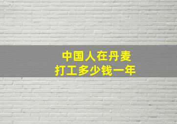 中国人在丹麦打工多少钱一年