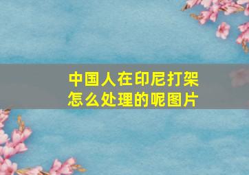 中国人在印尼打架怎么处理的呢图片