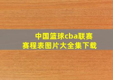 中国篮球cba联赛赛程表图片大全集下载