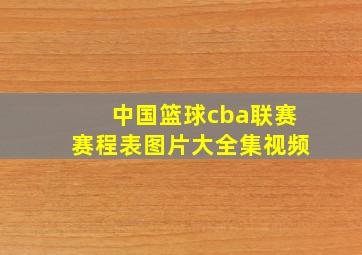 中国篮球cba联赛赛程表图片大全集视频