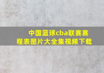 中国篮球cba联赛赛程表图片大全集视频下载