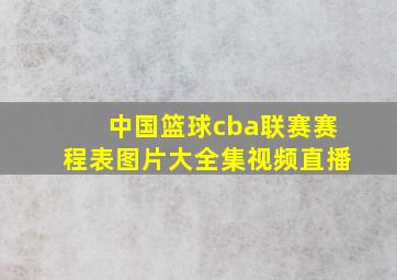 中国篮球cba联赛赛程表图片大全集视频直播