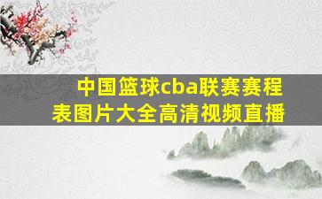 中国篮球cba联赛赛程表图片大全高清视频直播