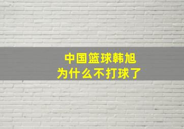 中国篮球韩旭为什么不打球了