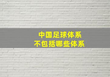 中国足球体系不包括哪些体系