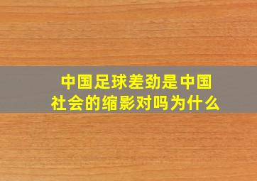 中国足球差劲是中国社会的缩影对吗为什么