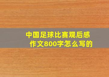 中国足球比赛观后感作文800字怎么写的