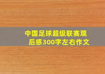 中国足球超级联赛观后感300字左右作文