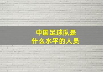 中国足球队是什么水平的人员