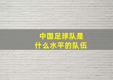 中国足球队是什么水平的队伍